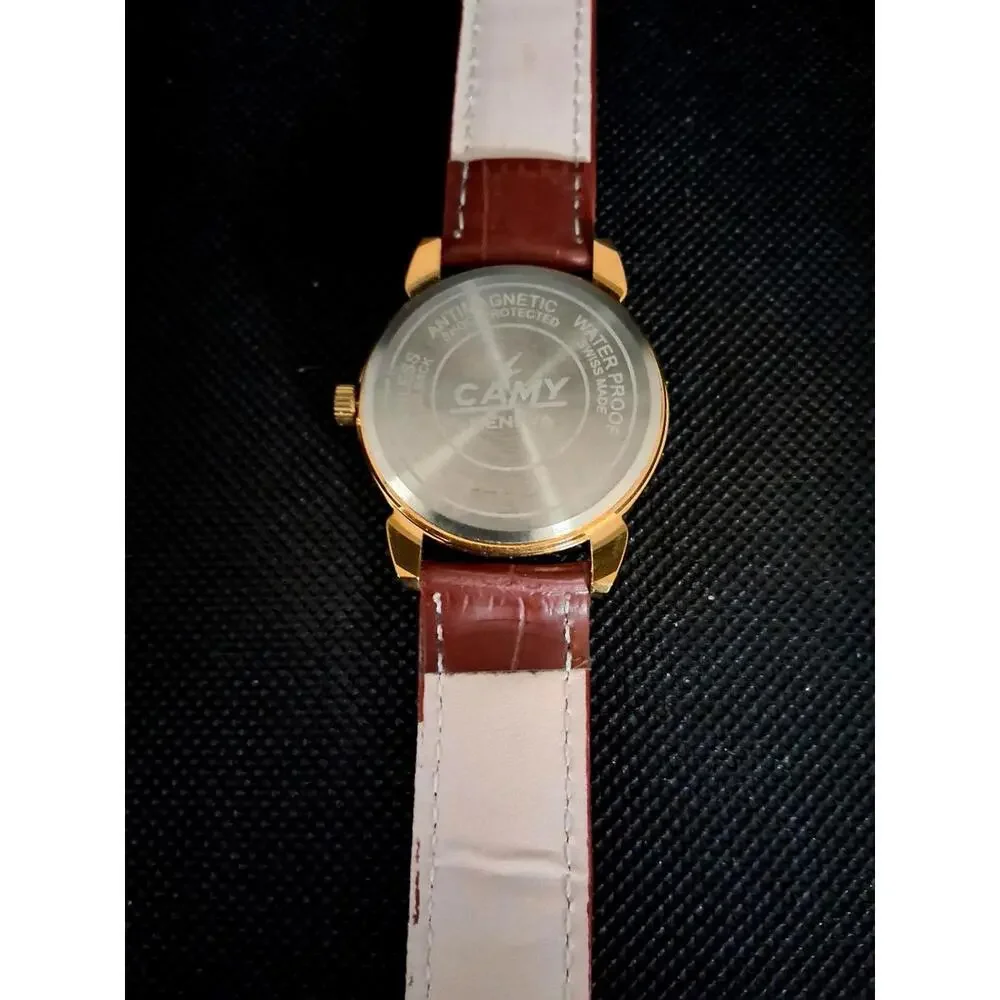 Vintage Camy Men's Leather Mechanical Watch RARE